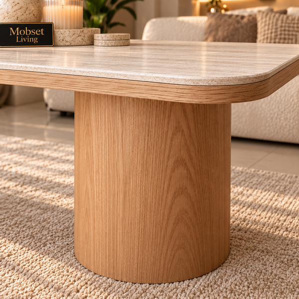Salontafel Keramiek  Naturel Eiken 130 cm  – Romy