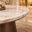 Salontafels Rond Keramiek 3 stuks Bruin – Livia