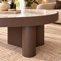 Salontafels Rond Travertin 2 stuks Bruin – Livia