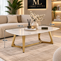 Travertin Salontafel Poten Goud 130 cm - Naila