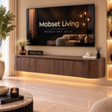 Zwevend TV-Meubel Bruin Met 4 Deuren – 200 cm