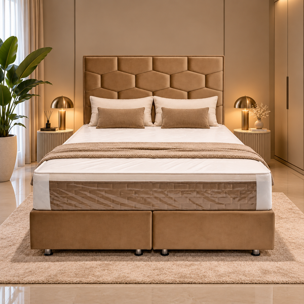 Boxspring Bed met Opbergruimte & Pocketvering Beige – 160 × 200 cm