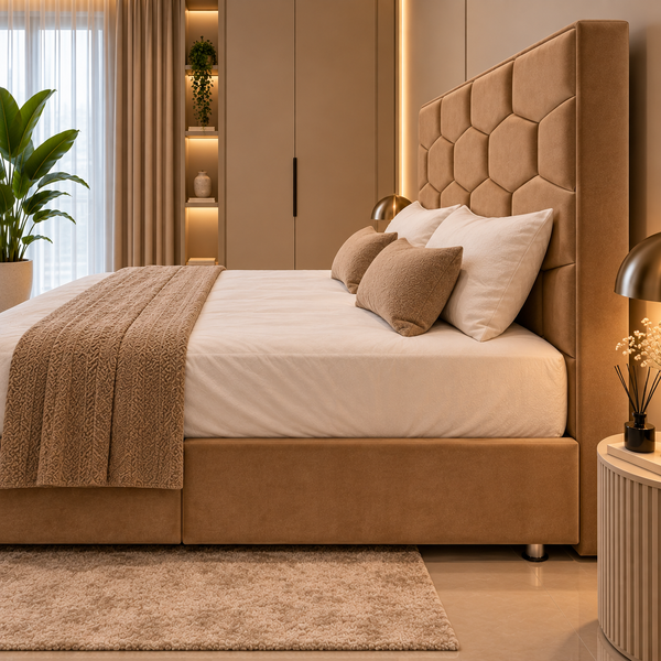 Boxspring Bed met Opbergruimte & Pocketvering Beige – 160 × 200 cm