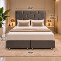 Boxspring Bed met Opbergruimte & Pocketvering Grijs – 160 × 200 cm