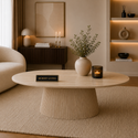 Salontafel Japandi travertin Ovaal 130 cm - Kimberly
