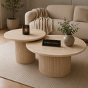 Salontafels Japandi travertin rond - Kimberly