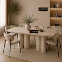 Langwerpige Mango Houten Eettafel 200x100 cm Crème – Massief Mangohout