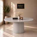 Eettafel Japandi Grijs MDF Rond 120cm - Kimberly