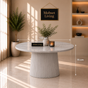 Eettafel Japandi Grijs MDF Rond 120cm - Kimberly