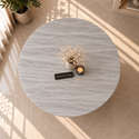 Eettafel Japandi Grijs MDF Rond 120cm - Kimberly