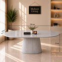 Eettafel Japandi Grijs MDF Ovaal 220 cm - Kimberly