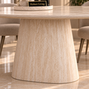Eettafel Beige Keramiek Blad Ovaal 180 cm - Floor