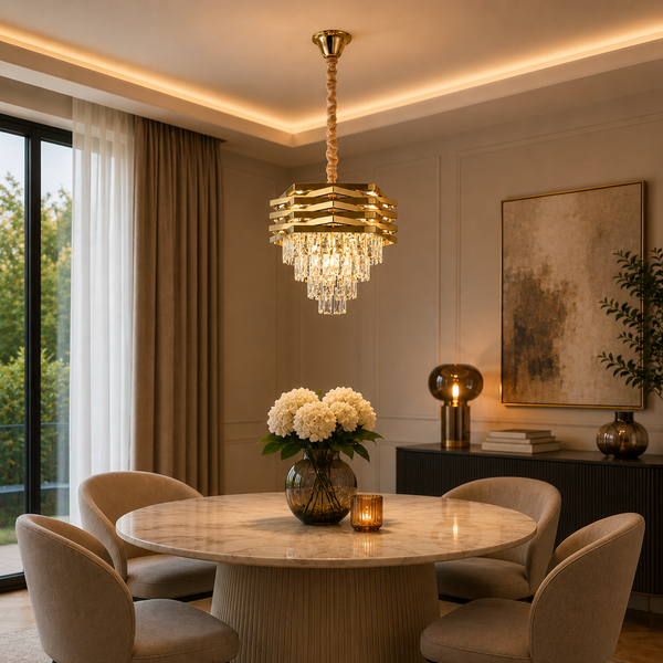 Moderne Kroonluchter Hanglamp – Goud 45 Ø