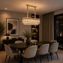 Gouden Kroonluchter Eettafel Hanglamp van Duurzaam Glas