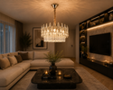 Hanglamp Kroonluchter Goud met Druppelvormige Kristallen Glas 45  Ø