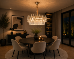 Hanglamp Kroonluchter Goud met Druppelvormige Kristallen Glas 60 Ø