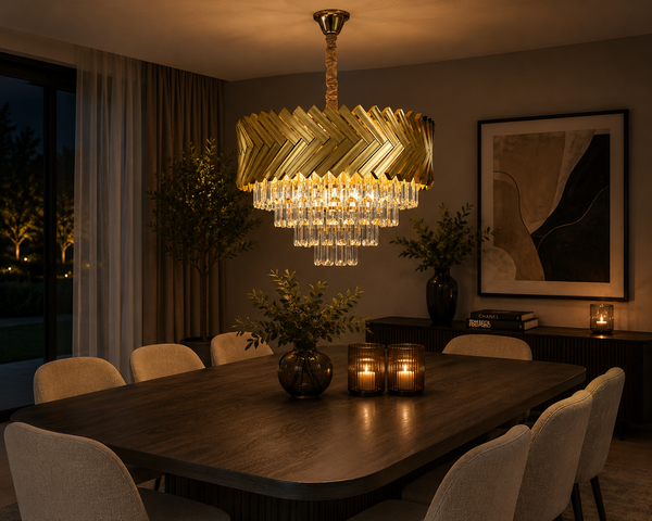 Luxe Gouden Kroonluchter Hanglamp Goud