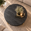 Salontafel Visgraat Zwart Japandi  100 cm