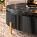 Salontafel Visgraat Zwart Japandi  100 cm