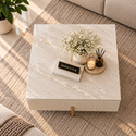Japandi Salontafel Rechthoekig Goudkleurig – Mangohout