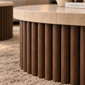 Japandi Salontafels Travertine-3-delig Bruin Design