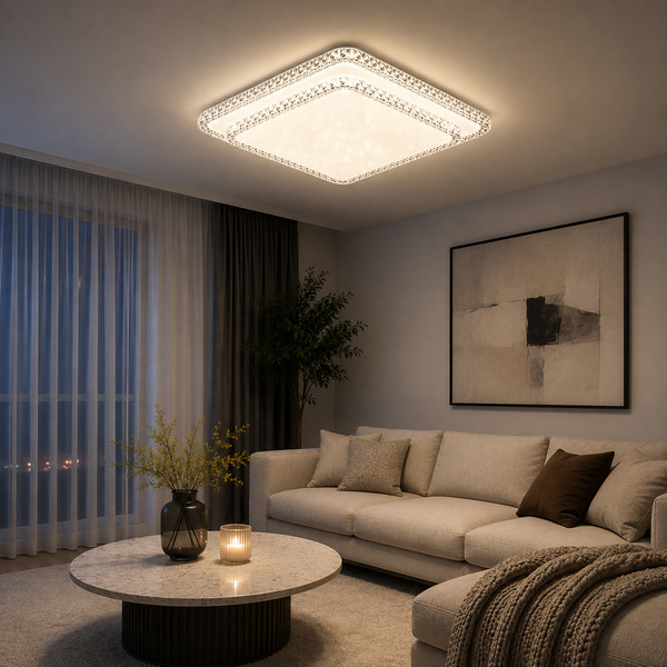 Plafondlamp led dimbaar 3 kleuren afstandsbediening 60x60cm