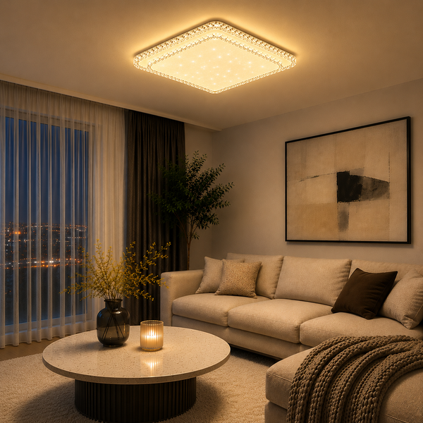 Plafondlamp led dimbaar 3 kleuren afstandsbediening 60x60cm