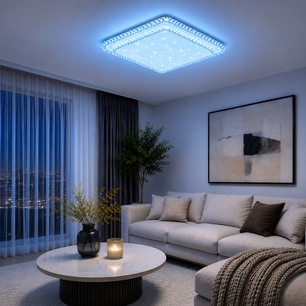 Plafondlamp led dimbaar 3 kleuren afstandsbediening 60x60cm