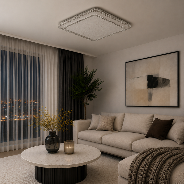 Plafondlamp led dimbaar 3 kleuren afstandsbediening 60x60cm