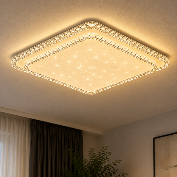 Plafondlamp led dimbaar 3 kleuren afstandsbediening 60x60cm