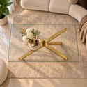 Salontafel Goud Glas Blad 130 cm - Milano