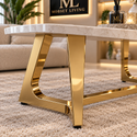 Travertin Salontafel Poten Goud 130 cm - Naila