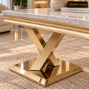 Travertin Salontafel Poten Goud 130 cm - Mellina