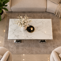Travertin Salontafel Poten Zilevr 130 cm - Mellina