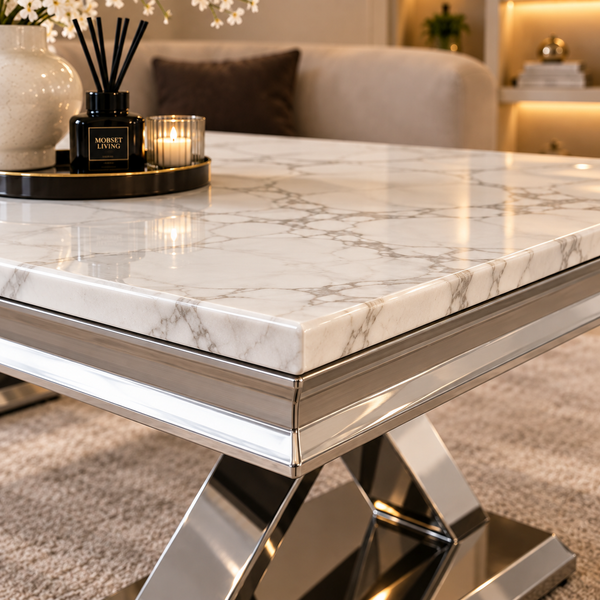 Travertin Salontafel Poten Zilevr 130 cm - Mellina