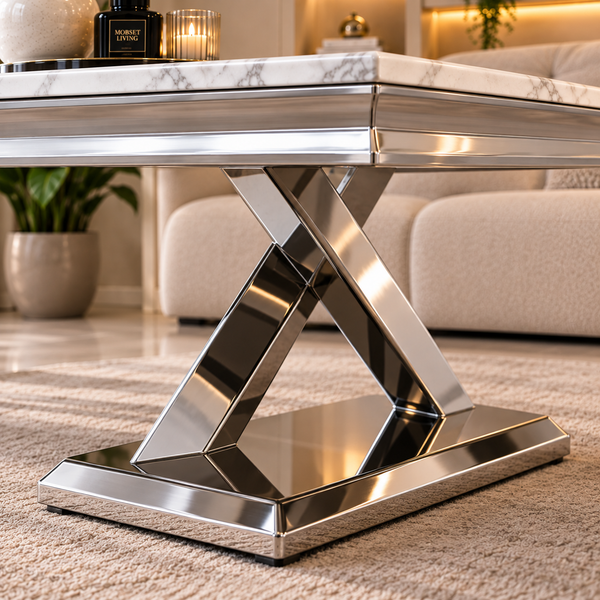 Travertin Salontafel Poten Zilevr 130 cm - Mellina