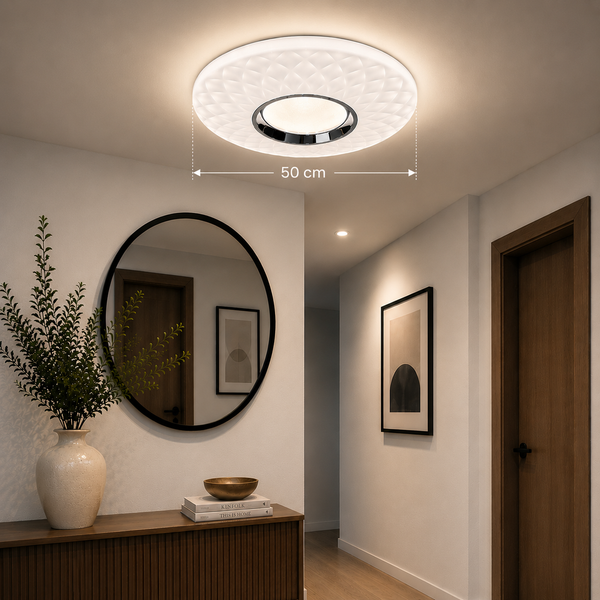 Dimbare plafondlamp Rond Led 3 kleuren afstandsbediening 50 Ø