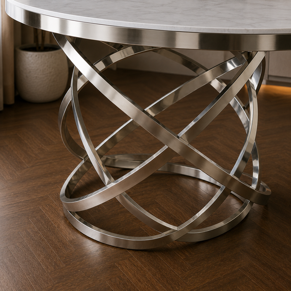 Ronde marmeren eettafel voor moderne interieur