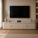 Tv-meubel Japandi travertin - Beige 200cm