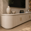 Tv-meubel Japandi travertin - Beige 200cm
