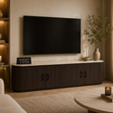 Tv-meubel Japandi travertin Bruin 200cm