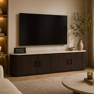 Tv-meubel Japandi travertin Bruin 200cm