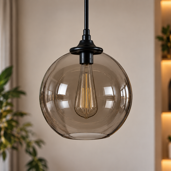 Hanglamp Eettafel Amber Glas 3 Lichtpunten