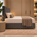 Boxspring Bed met Opbergruimte & Pocketvering Grijs – 160 × 200 cm