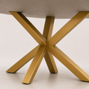 Eettafel Ovaal Crème Blad– Goud poten 180cm