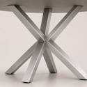 Eettafel Ovaal Beige Travertin met x poten zilver 180cm