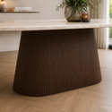 Eettafel Japandi travertin Ovaal bruin 180cm - Kimberly
