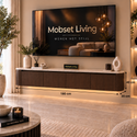 Zwevend TV-Meubel Travertin Blad Bruin – 180 cm