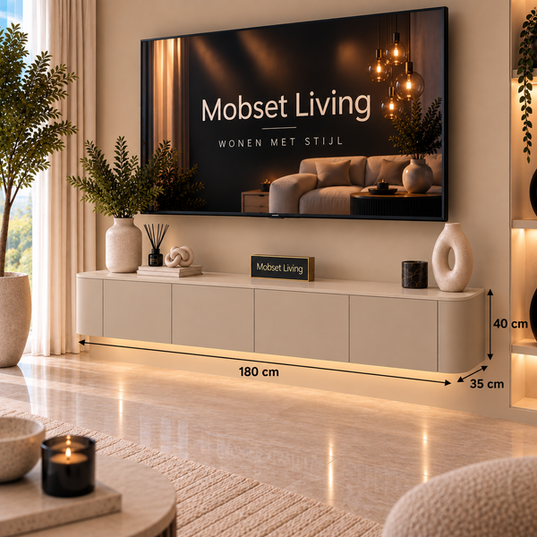 Zwevend TV-Meubel Japandi Beige – 180 cm
