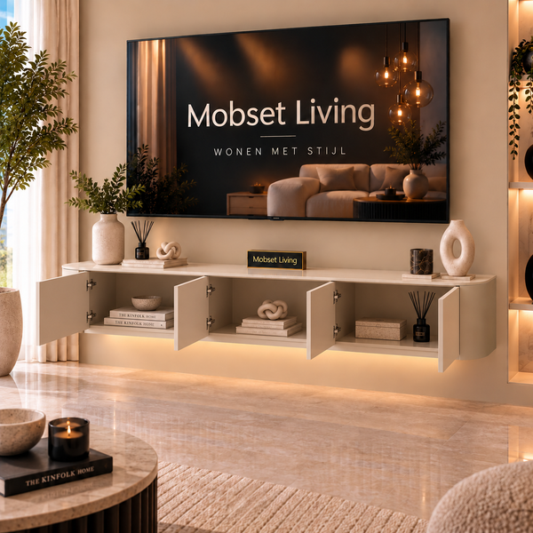 Zwevend TV-Meubel Japandi Beige – 180 cm